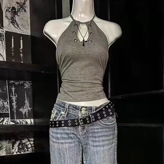 Womens Summer Vintage,  Casual, Sweet/ Spicy Tees.   Sleeveless Aesthetic Slim Fit Tank, Crop Tops