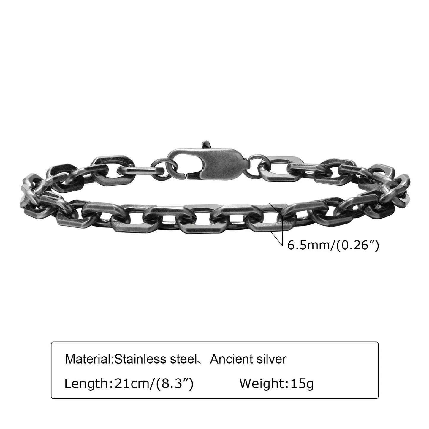 Vintage Chain Bracelets for Men, Boys. Byzantine Stainless Steel Braided Link Wristband,Retro Jewelry for any occasion but PERFECT FATHERS DAY Gift