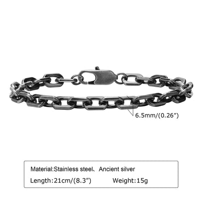 Vintage Chain Bracelets for Men, Boys. Byzantine Stainless Steel Braided Link Wristband,Retro Jewelry for any occasion but PERFECT FATHERS DAY Gift