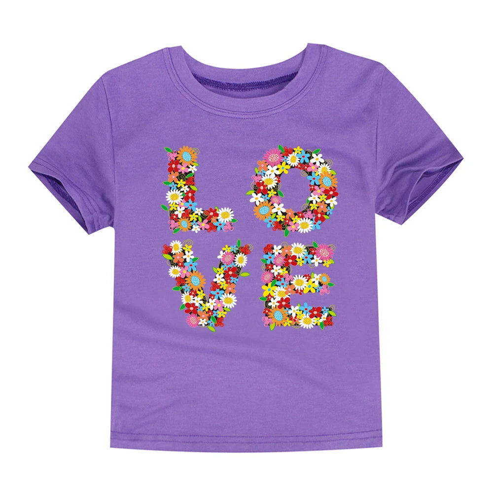 T-shirts with Flower Print for Teenage Girls.