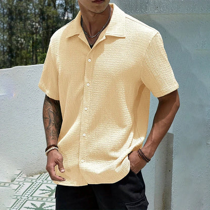 Men's Casual Shirt Summer Short Sleeve Male Clothing Hip Hop Streetwear Plus Tops Black White Tee Fashion Baggy Shirt For Men