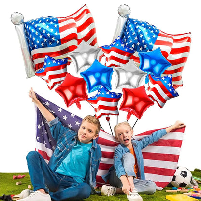 American Flag Balloons Set,  Patriotic Days Foil Balloons For USA Theme Party Decoration, Patriotic Balloons
