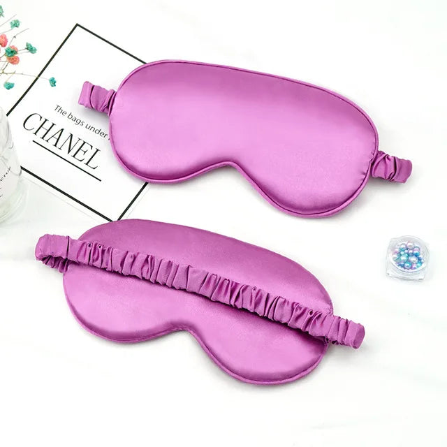 Soft Silk Sleep Mask Eye Mask Covers for Sleep.   100% Blackout with  Zero Eye Pressure .  Blindfold with Adjustable Strap.  Mask Eye Patch. BLACK IS ONLY COLOR Available