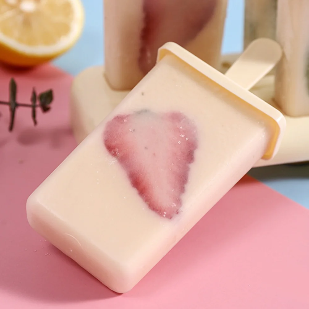 Ice Cream Popsicle Mold, DIY Ice Cream Machine,  Homemade Ice Box with Plastic Stick,  Ice-lolly Mold, Ice Cube Tray.