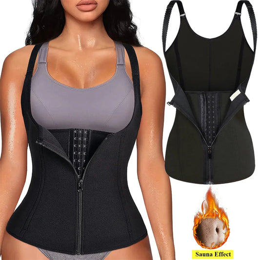 Waist Trainer Tank Top For Women,  Zipper Body Shaper,  Tummy Control,  Sleeveless Top,  Women's Activewear Body Shaping Underwear