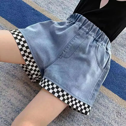 Shorts for Girls.  Blue, All-matching ,  Children Denim Skirt,  Pants, Fashion Jeans, Summer Casual Teen Short Pants (10 /12 /14 Years)