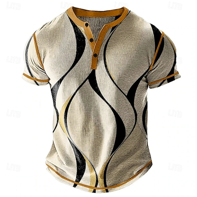 Summer Men's Breathable Polo Shirt Casual Relaxed-Fit,  Short-Sleeve Henley neck T-Shirt.  Classic Athletic-Style Men's Short-Sleeve. This is ASIAN SIZING so that means order 1-2 sizes larger if you normally wear US or EURO s