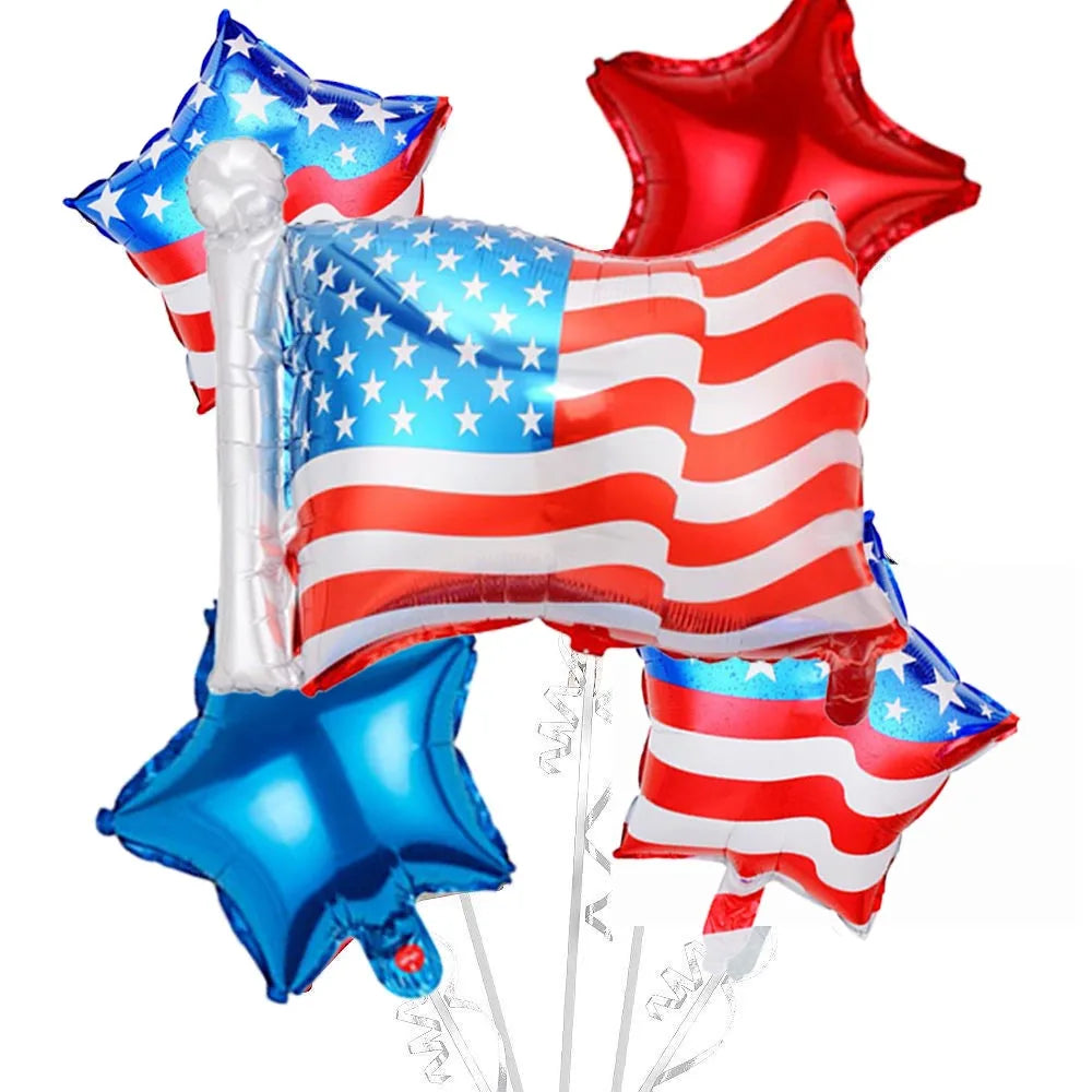 American Flag Balloons Set,  Patriotic Days Foil Balloons For USA Theme Party Decoration, Patriotic Balloons