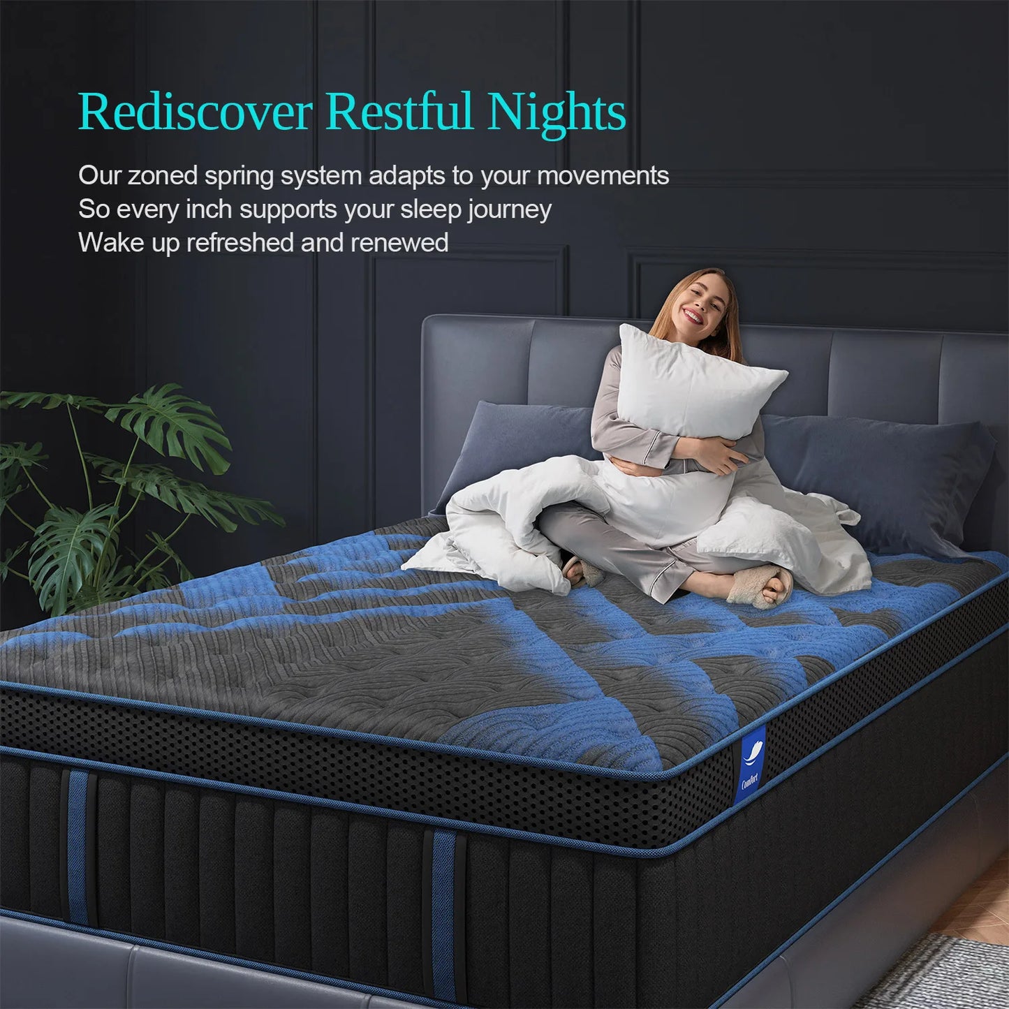 12"Gel Memory Foam , Hybrid Pocket Spring Mattress,  Twin/ Full/ Queen /King Bed Mattress In A Box, Medium Firm Motion Isolation