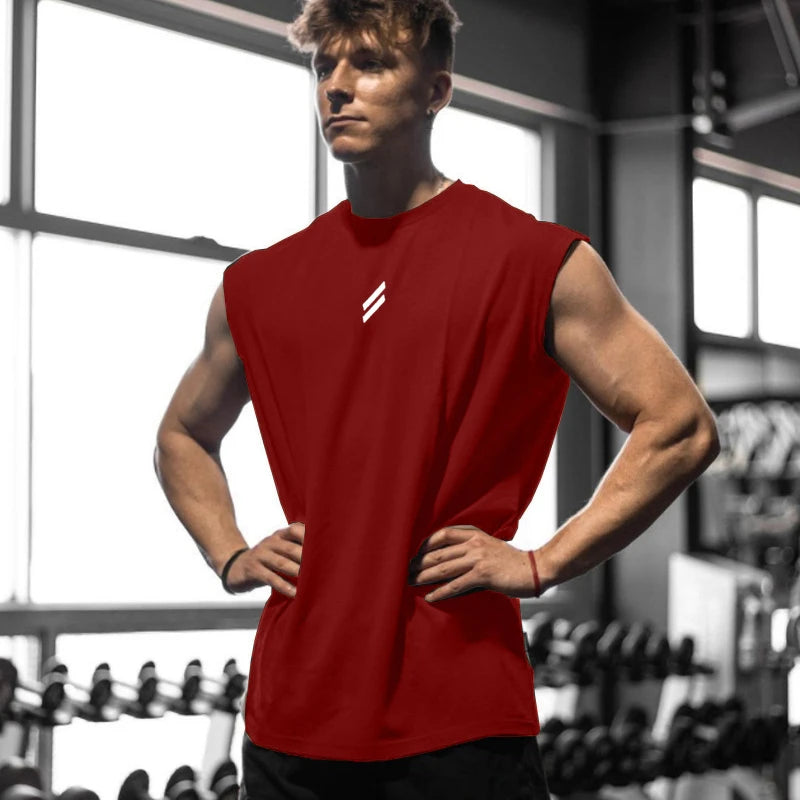 NEW Summer Fitness Sports Tank Top  for Men.  Breathable,  Loose Mesh Training,  Sleeveless T-shirt.   Quick Drying vest mens  Fitness Clothing