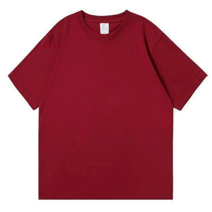 Black, White, COLORS,  GSM 500g Heavy-duty Pure Cotton T-shirt,  Thickened,  Threaded,  Round Neck,Short Sleeves,Half Sleeve Tees.
