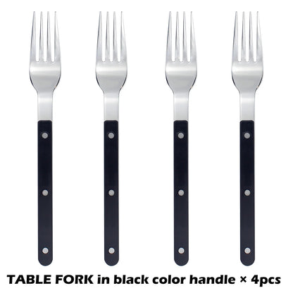Fashionable Design Top Mirror Polishing Cutlery Sets of Stainless Steel 18/8(304) ABS Handle With Rivets Silverware Set For Kitchen and everday  serving