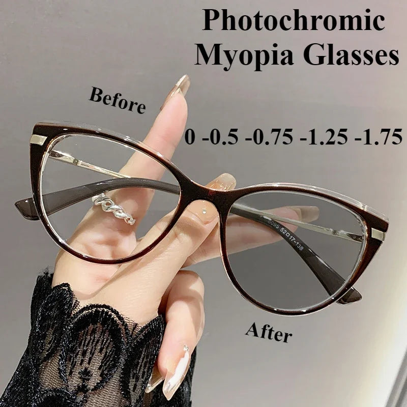 .  -0 -0.5 -0.75 Photosensitive Myopia Glasses Cat Eye Anti Blue Light/myopia Glasses Flat Metal Eyeglass Frame for Myopia Glasses. If Color/RX choices are missing, maybe you can just find a different color than your FAV.  Th