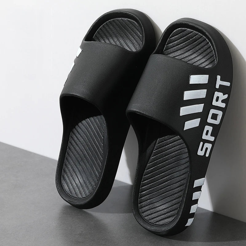Summer Slippers For Men . Indoor/ Outdoor Sandals,  Beach Flip Flops,   Thick Sole Male Slides Summer, Non-Slip , Men Shower Slippers