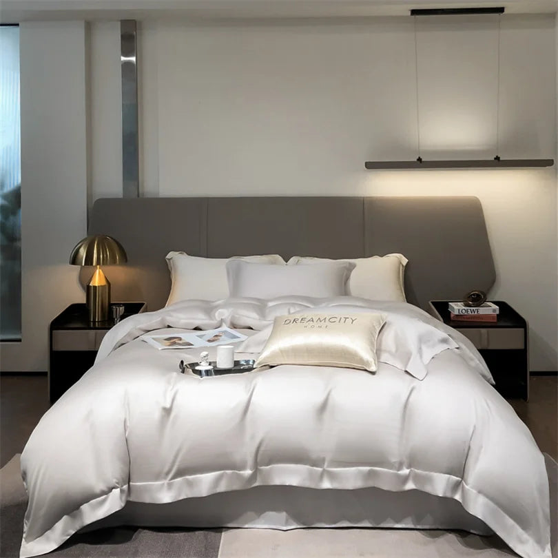 Dreamreal Pure Bamboo Bedding Set for Hotel Home Luxury Organic Bamboo Duvet Cover Fitted Bed Sheet Sets Pillowcase Cooling Soft