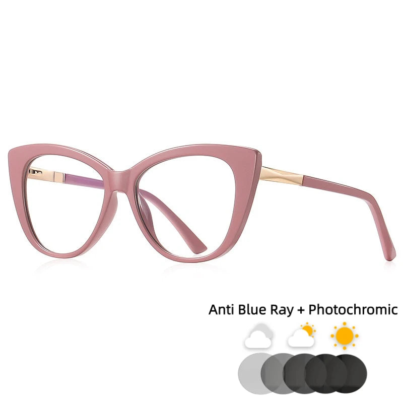 TR90 New Fashion Cat Eye Anti-Blue Ray Reading Glasses,  Photochromic Myopia,   Customization Prescription, Optical Eyewear.  SO MANY Choices