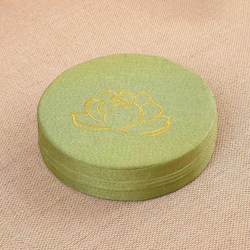 40X6CM Yoga Meditation Linen Cushion Hard Lotus Texture Meditation Cushion Backrest Pillow,   Removable Washable