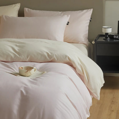 A-Class 100s Long-Staple Cotton Sateen, Brushed,  Solid Bedding Set Duvet Cover Set Luxurious Milled Softness, Smooth
