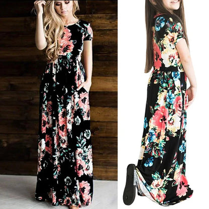Summer Mommy and Me Family Matching  Clothing.  Mother/ Daughter Flower Dresses.  Mom Dress,  Kids, Child Outfit,  Baby Girl Clothing