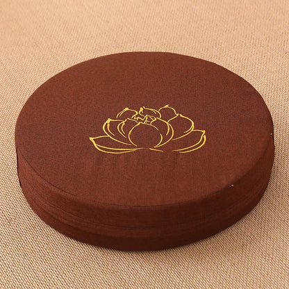 40X6CM Yoga Meditation Linen Cushion Hard Lotus Texture Meditation Cushion Backrest Pillow,   Removable Washable