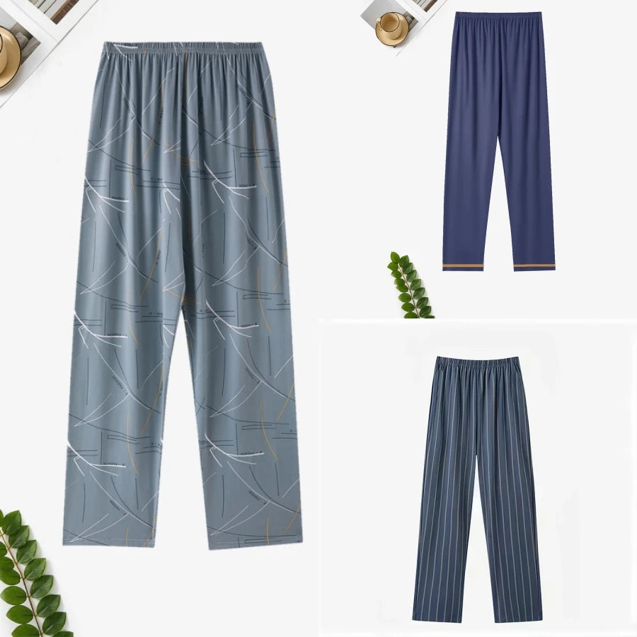 Men's Pajama Pants, Summer Trousers, Home Trousers, Thin Spring and Autumn,  Loose Plus Sizes.   Can Be Worn Outside.
