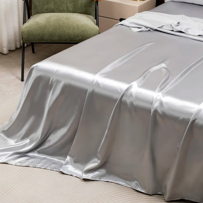 Solid Color Satin Sheets  and Pillowcase Set，Luxurious Bedding Ensemble with a Silky Sheen，Twin/Full/Queen/King Size