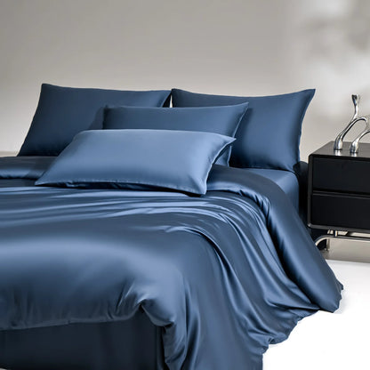 100% Mulberry Silk Bedding Set, Silk Quilt Cover Set,  Flat Sheet /Fitted Sheet,  Pillowcase Single Double King Duvet Cover Gift Box