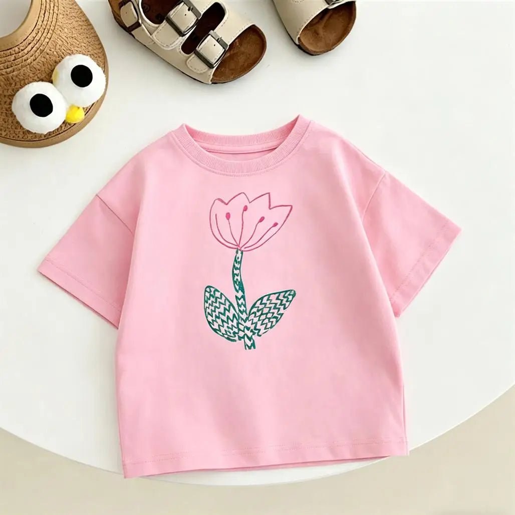 Lovely T-Shirt  for Children,  New Fashion Casual Clothes Printed Short-sleeved Tops Thin Round Neck Base Shirt For Baby Boys Girls.  LEMON YELLOW is  gone in 2 sizes.  They are 24M and 3T.  Everything else is GOOD!!!