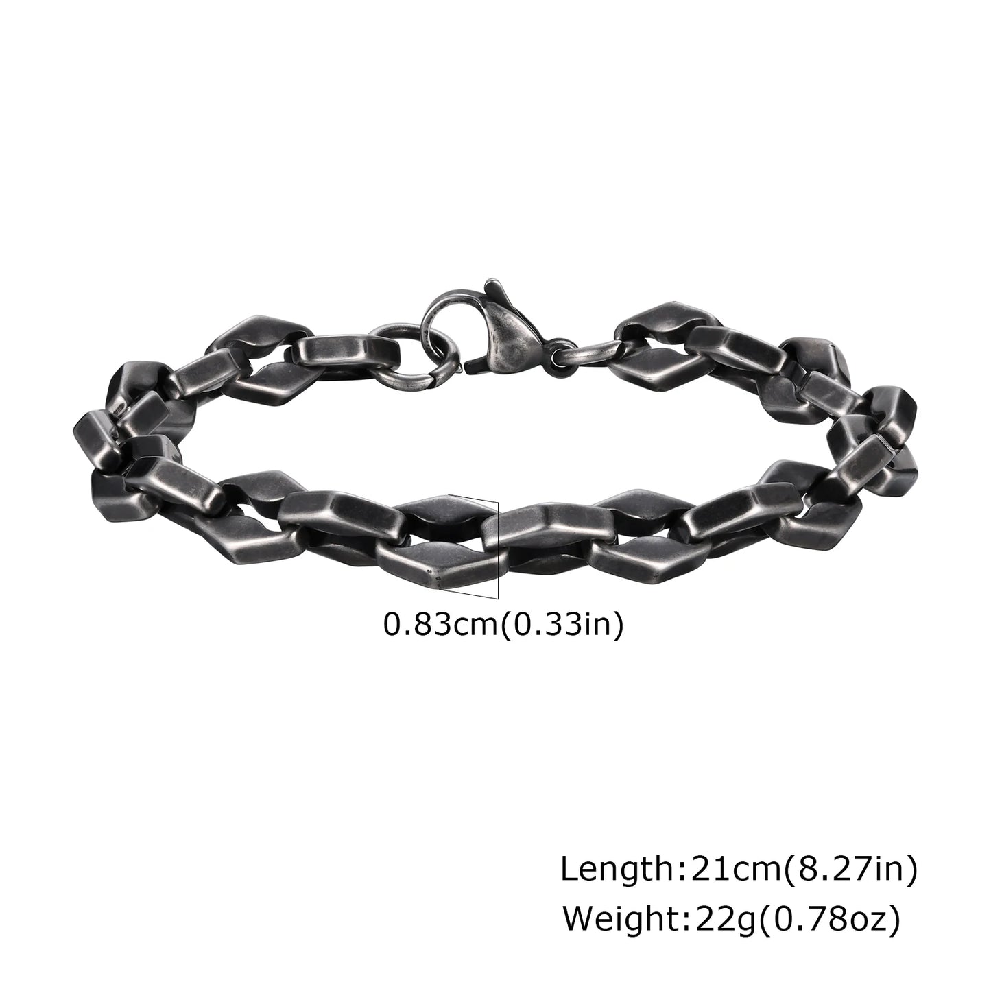 Vintage Chain Bracelets for Men, Boys. Byzantine Stainless Steel Braided Link Wristband,Retro Jewelry for any occasion but PERFECT FATHERS DAY Gift