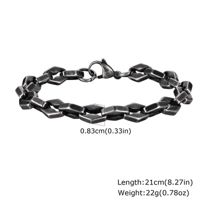 Vintage Chain Bracelets for Men, Boys. Byzantine Stainless Steel Braided Link Wristband,Retro Jewelry for any occasion but PERFECT FATHERS DAY Gift