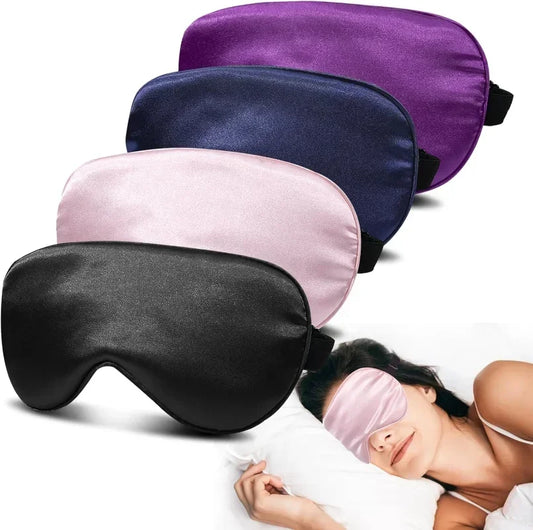 Soft Silk Sleep Mask  for Eye  Cover.  100% Blackout, Zero Eye Pressure, Blindfold with Adjustable Strap, Travel Eye Covers.  BLUE and BLACK are gone.  PINK has he most availability