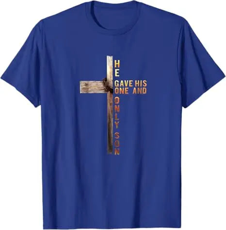Easter Cross,  He Is Risen, Jesus/ Christian,  Men /Women T-Shirt, Bible verse John 3:16.