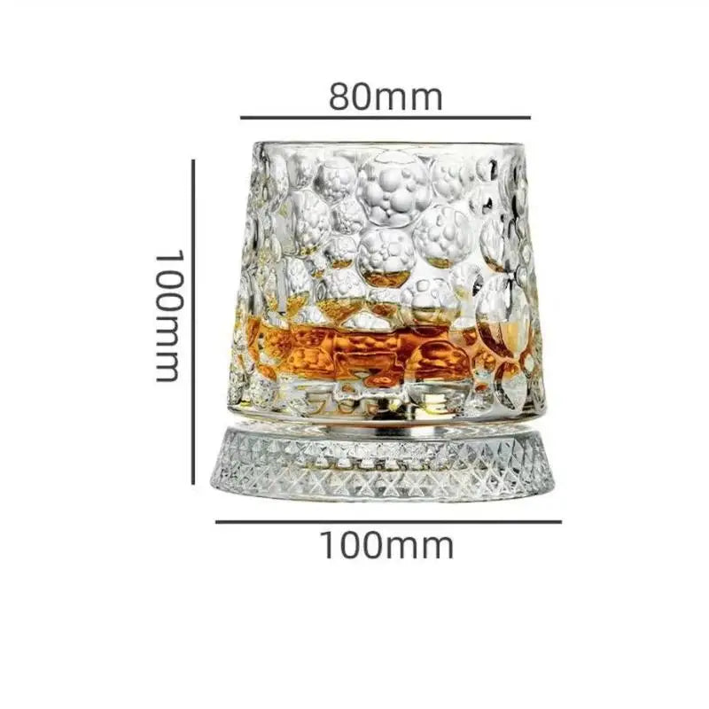 1PCS Tumbler Rotating Wine Glass Rotating Whiskey Glass Tumbler Non Spill Swivel Cup with Base Creative Stress Relief Wine Glass