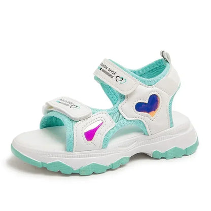 Girls' Sandals for Summer,  Kids,  Princess Beach Shoes for Vacation,  Soft Sole,  Anti -Slip,  Girls Candy Color Flats,  Wear-resistant