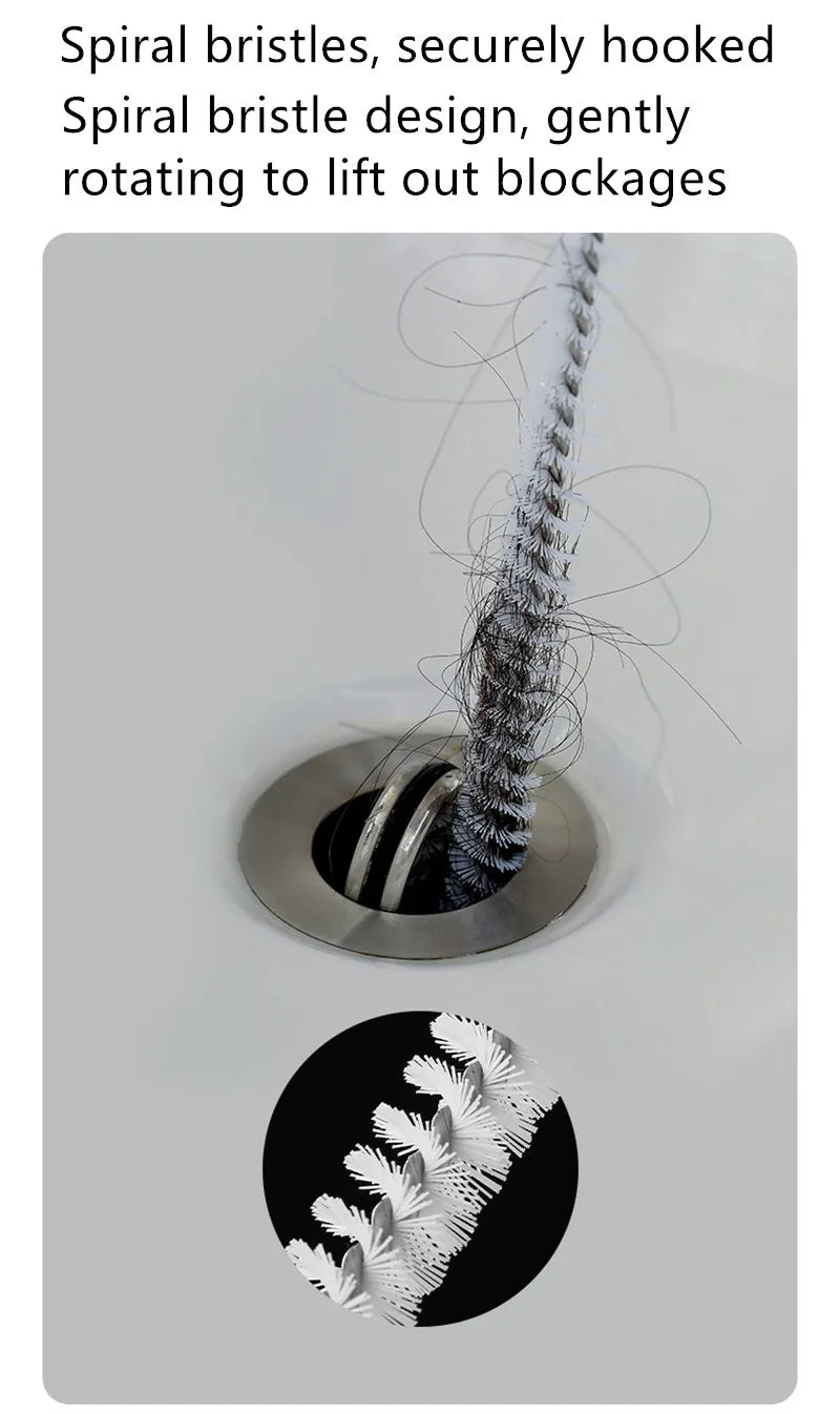 Pipe Dredging Brush  for any Drain in your home.  Bathroom, Kitchen, Basemen, anywhere you will ever need a flexible Drain Cleaner.