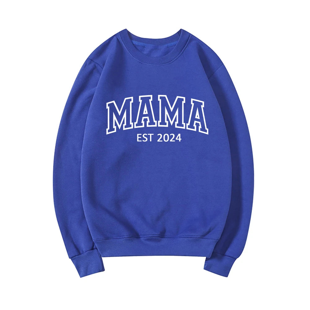 Mama Sweatshirt  for Mothers Day Gift . Womens Long Sleeve Crewneck Sweatshirt.  Personalized Hoodie for  Mom Gift.