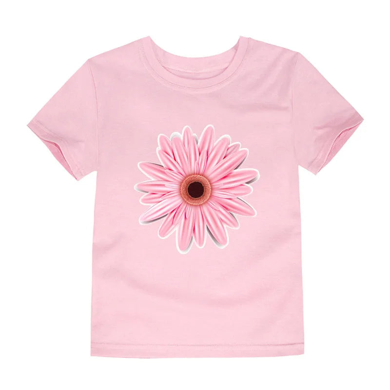 T-shirts with Flower Print for Teenage Girls.
