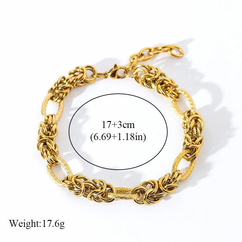 Stainless Steel Twisted Bracelet Bangles For Women.  Trendy 18K Gold Plated Wrist Chain,  Waterproof Jewelry Gift for MOTHERS DAY GIFT!!!
