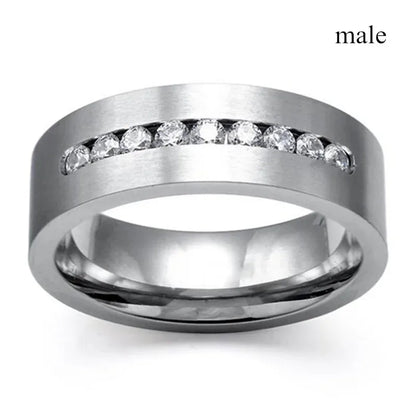 Fashion Couple Rings Men's CZ Stainless Steel Ring, Womens  Heart Cut Crystal Rhinestones Ring Set Wedding  Annniversary, Engagement Jewelry