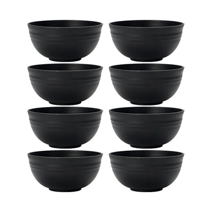 4/6/8pcs  Black grain bowl,  Reusable household plastic dinner bowl. Can hold food,  dessert,  grain,  great outdoor bowl