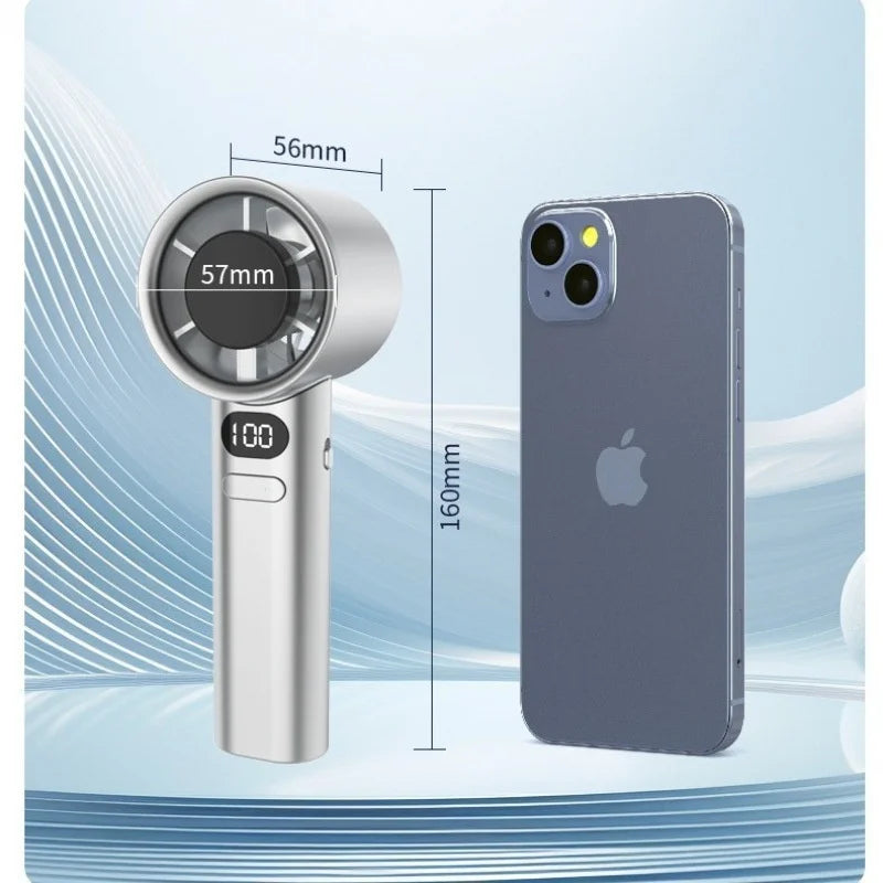 Portable Handheld Fan,  USB,  Rechargeable,  High-Speed Electric Cooling Fan for Personal Use. ONLY GREY is available.