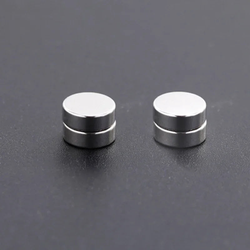 3 Pairs Crystal,  Strong Magnetic Ear Stud, Clip Earrings for Men and Women, Round  and square with 3 color choices for the framework.  Zircon, Magnet Earrings, Non Piercing Jewelry