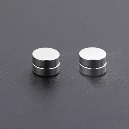 3 Pairs Crystal,  Strong Magnetic Ear Stud, Clip Earrings for Men and Women, Round  and square with 3 color choices for the framework.  Zircon, Magnet Earrings, Non Piercing Jewelry