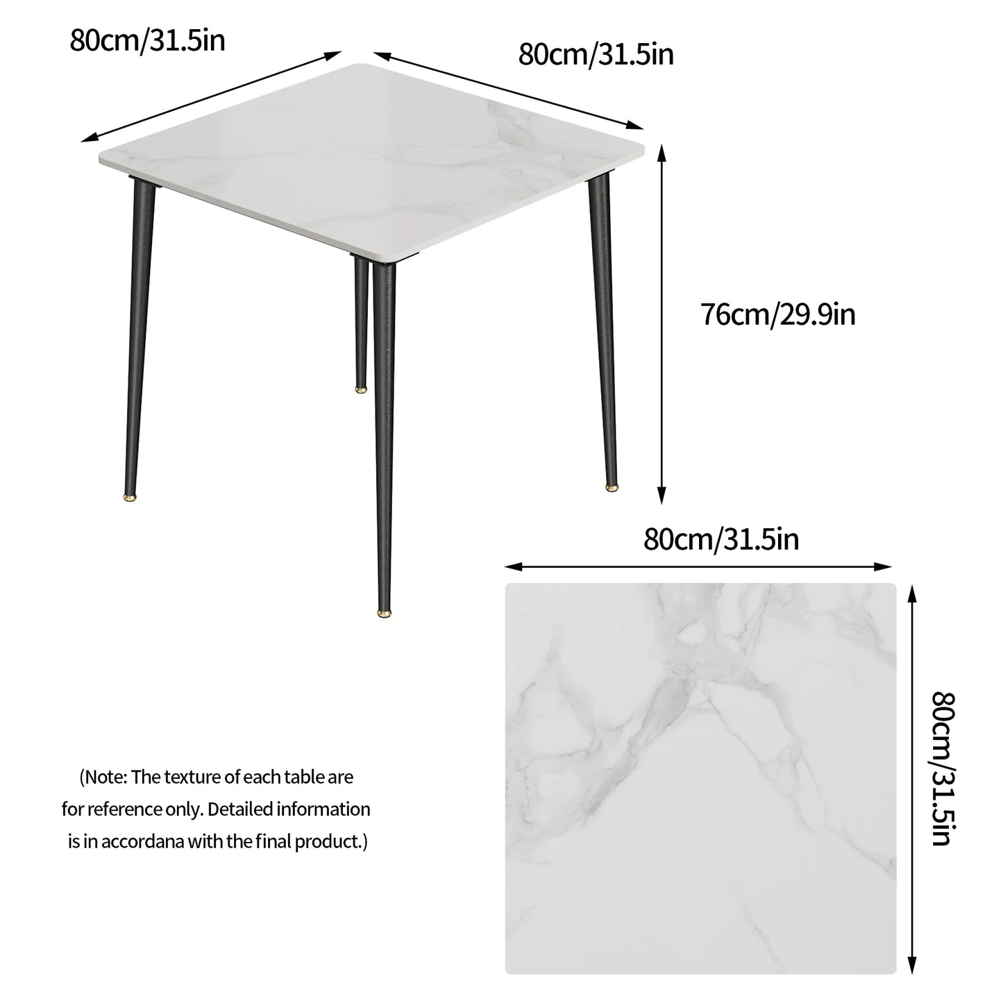 Mid-Century Slate Kitchen Dining Table with Sintered Stone Top and Metal Legs, Kitchen,  Dining Room