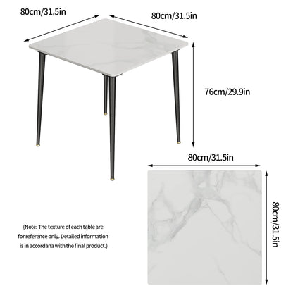 Mid-Century Slate Kitchen Dining Table with Sintered Stone Top and Metal Legs, Kitchen,  Dining Room