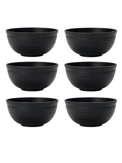 4/6/8pcs  Black grain bowl,  Reusable household plastic dinner bowl. Can hold food,  dessert,  grain,  great outdoor bowl
