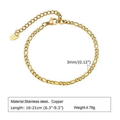Waterproof Stainless Steel Chain Bracelets For Women.  Gold Plated Fashion and   Stackable Link Bracelet Gifts.  Great Gift for MOTHERS DAY