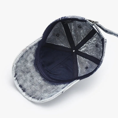 Trendy and cool personalized plain denim baseball cap, unisex, distressed washed sun hat, soft-top hat.  ONLY LT. BLUE is gone.  All others are good to GO.  My favorite solid color cap!!! Great Detail.