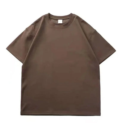 Black, White, COLORS,  GSM 500g Heavy-duty Pure Cotton T-shirt,  Thickened,  Threaded,  Round Neck,Short Sleeves,Half Sleeve Tees.