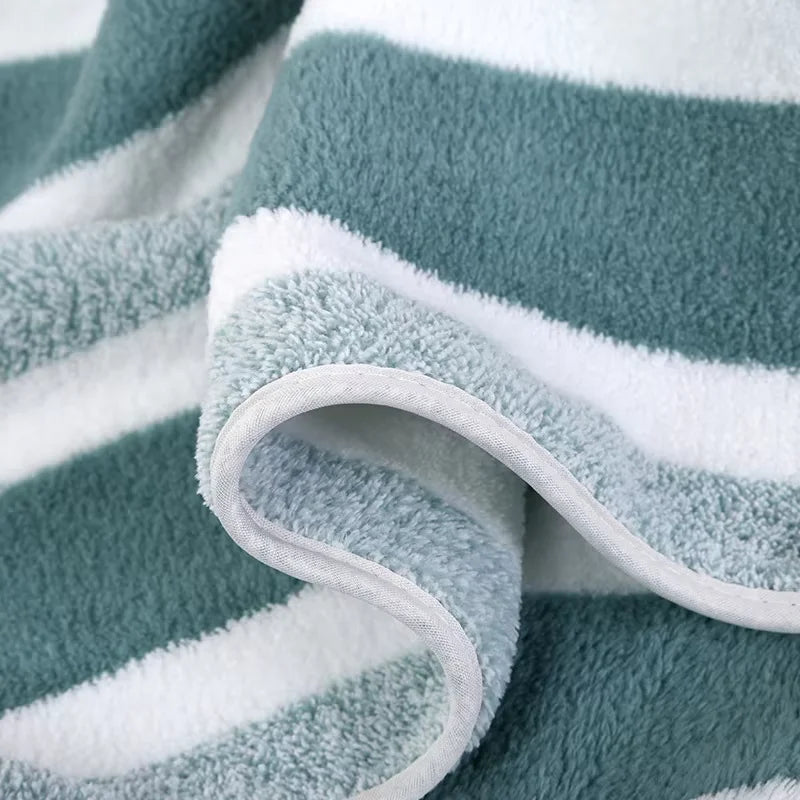 6 Pcs Striped Quick-Dry Absorbent Towel Set - 2 Bath Towels 2 Face Towels 2 Washcloths, Soft Bathroom Linens for Home, Hotel,